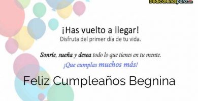 Feliz Cumpleaños Begnina