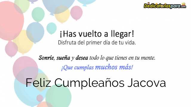 Feliz Cumpleaños Jacova