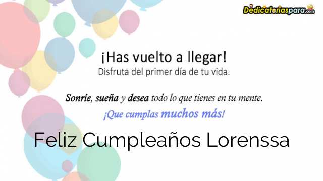 Feliz Cumpleaños Lorenssa