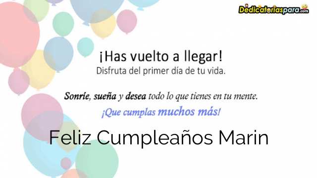 Feliz Cumpleaños Marin