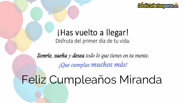 Feliz Cumpleaños Miranda
