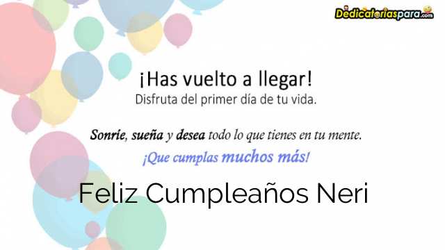 Feliz Cumpleaños Neri
