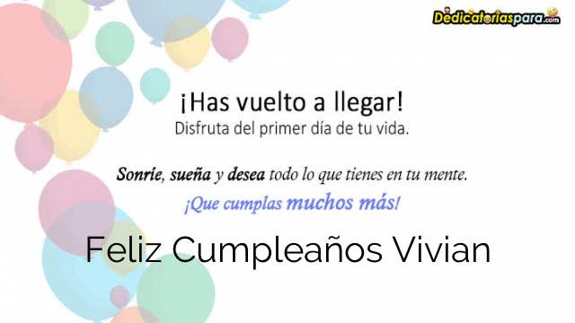 Feliz Cumpleaños Vivian